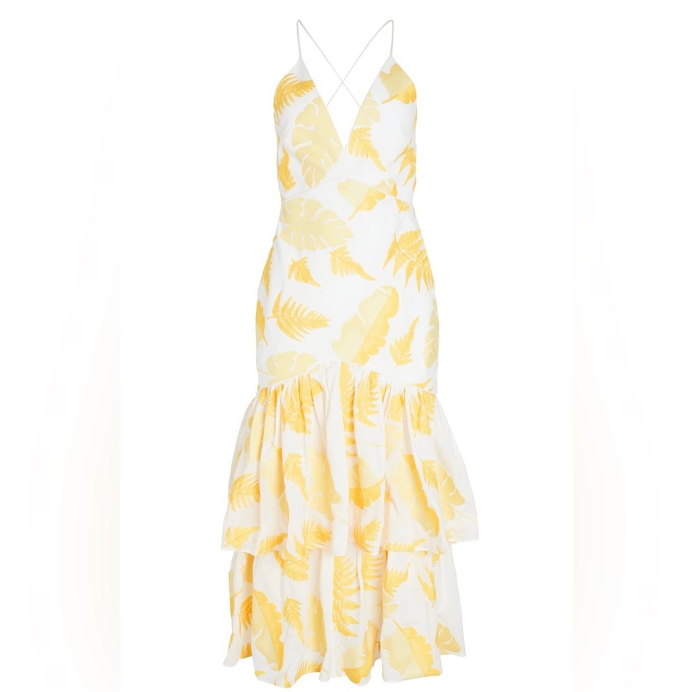 Acler trappers tiered embroidered dress